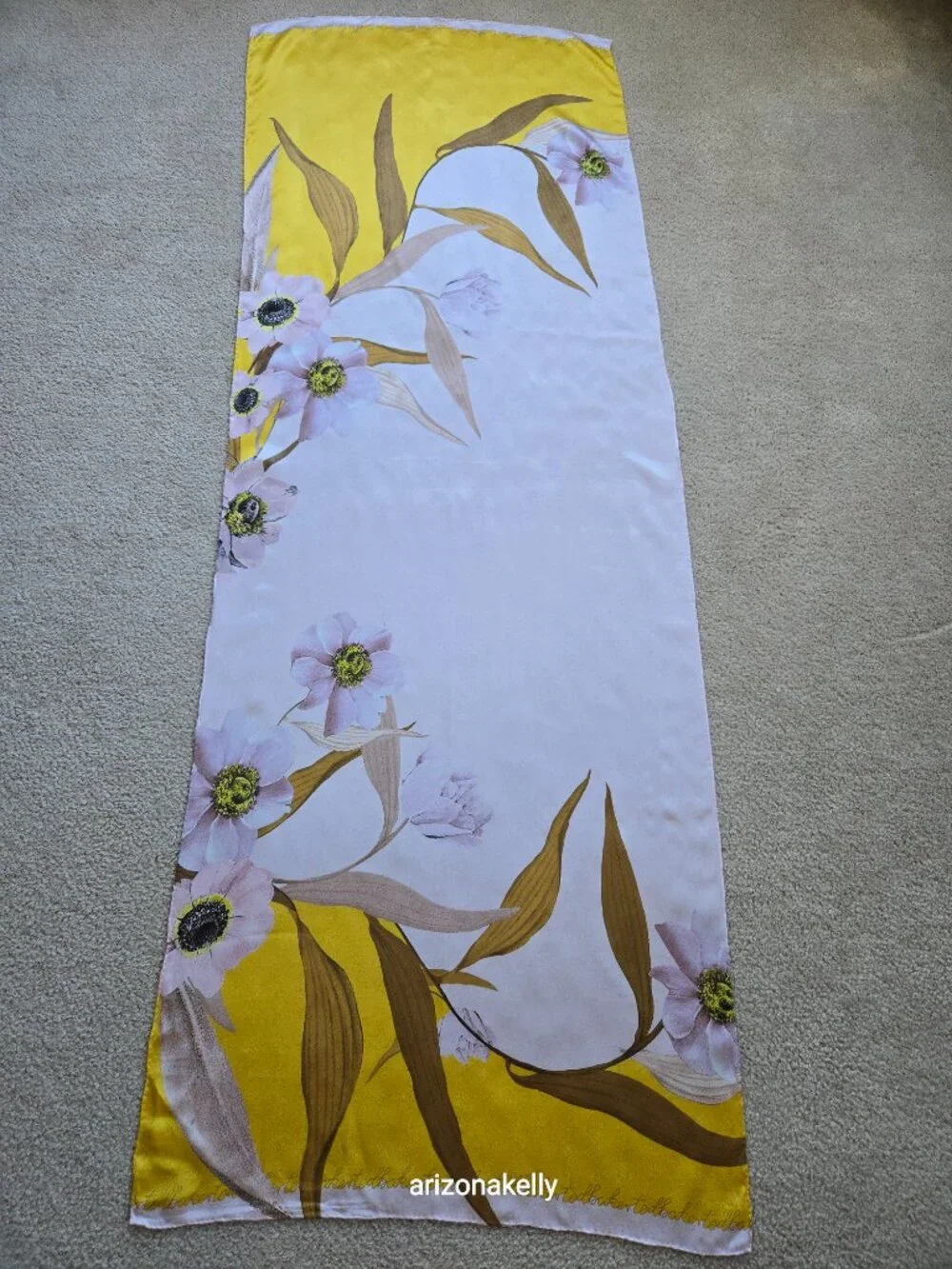 NWOT Ted Baker Silk Long Caitiee Cabana Scarf Hand Rolled Oblong Floral